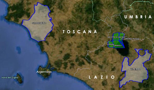 mappa vino doc Aleatico di Gradoli