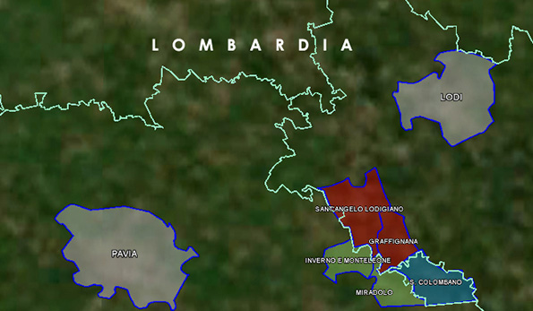 mappa vino doc San Colombano al Lambro