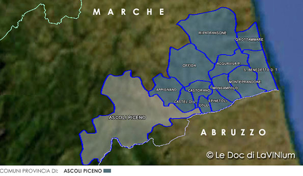 Mappa vino doc Rosso Piceno Superiore