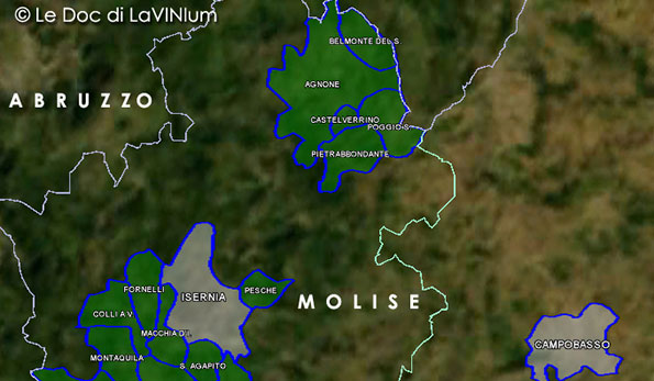 Mappa vino DOC Pentro d'Isernia