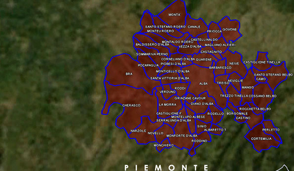 mappa vino doc Barbera d'Alba