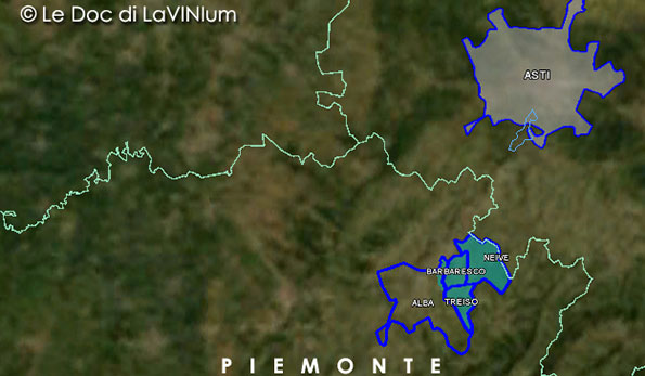 mappa vino Docg Barbaresco