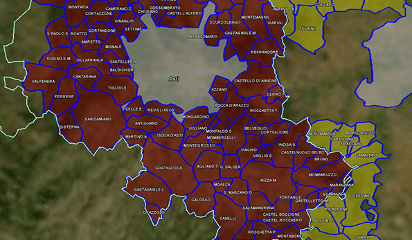 mappa vino Barbera d'Asti DOCG