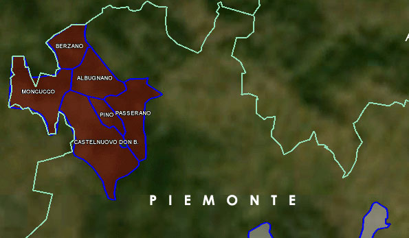 mappa vino doc Malvasia di Castelnuovo Don Bosco