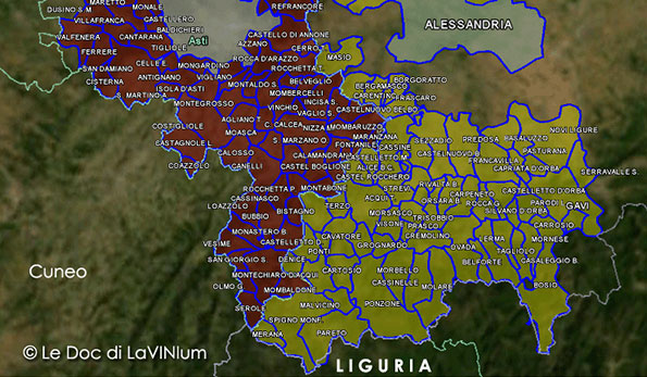 mappa vino doc Monferrato