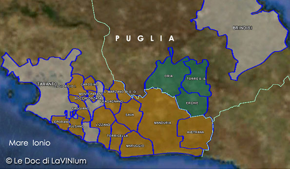 Mappa Primitivo di Manduria Dolce Naturale