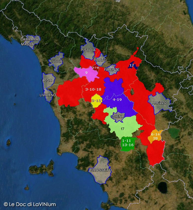 Le DOC e DOCG della Toscana: la zona antica