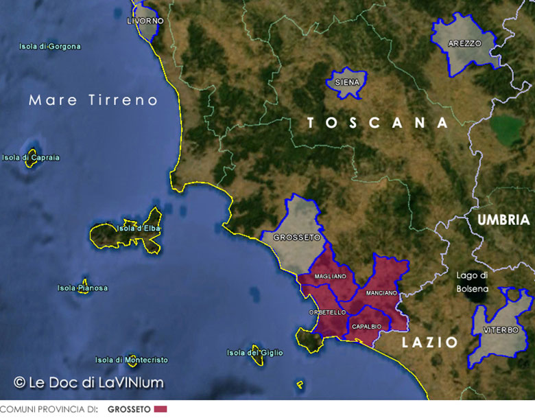 mappa vino doc Capalbio
