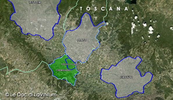 Mappa vino Docg Carmignano