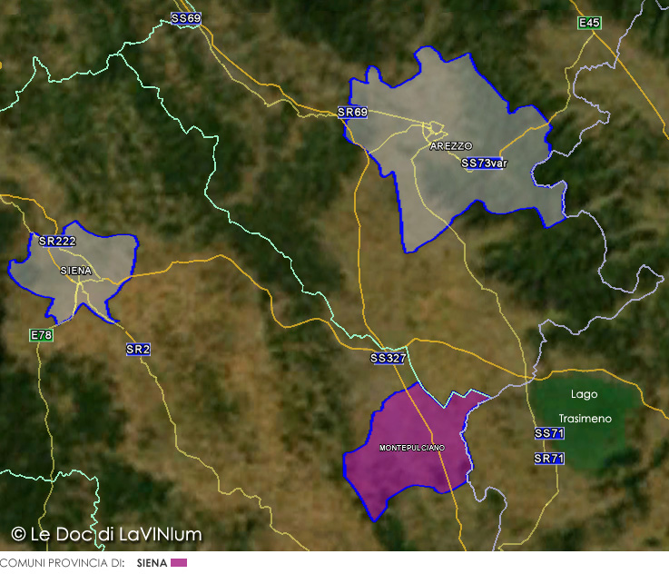 mappa Vino Nobile di Montepulciano