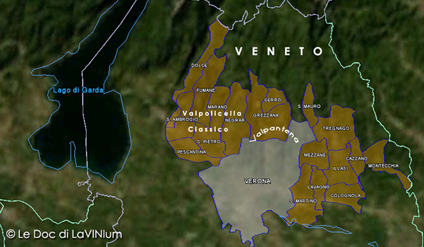 mappa vino docg Amarone della Valpolicella