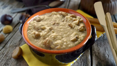 Riso castagne e Dolcetto