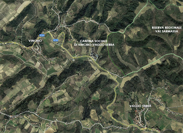 Mappa Vinchio-Vaglio Serra