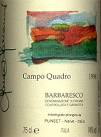 Barbaresco Campo Quadro 1998 Punset