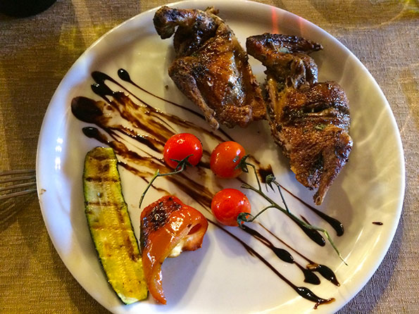 piccione alla griglia