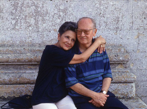 Alda Gasparini e il marito Edmondo a Montepulciano