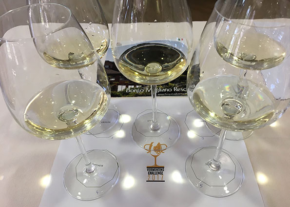 Calici per la degustazione del Vermentino