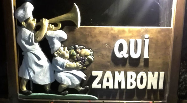 Insegna ristorante Zamboni