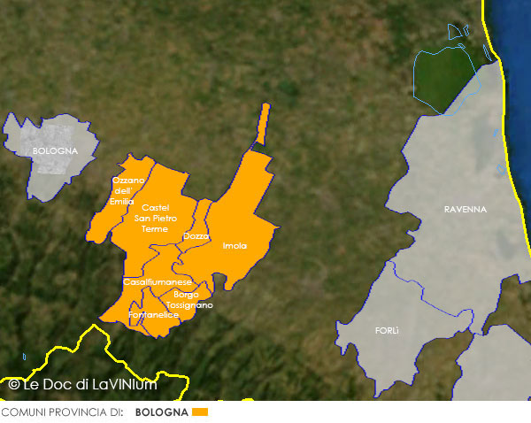 Cartina Pignoletto Doc Sottozona Colli d'Imola