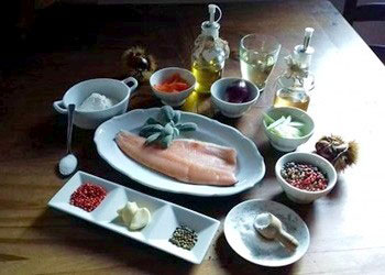 Ingredienti per la trota in carpione