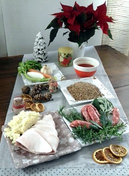 Ingredienti per la preparazione delle Lenticchie di Colfiorito con involtini di cotenne di maiale