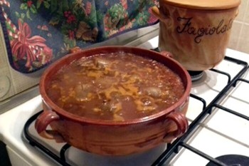 Lenticchie di Colfiorito con involtini di cotenne di maiale
