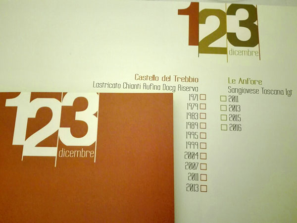 Elenco vini in degustazione