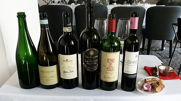 I vini selezionati per il pranzo