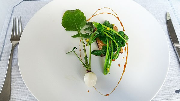 l'Anguilla in salsa teriyaki e cime di rapa