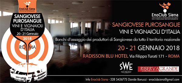 Locandina Sangiovese Purosangue Roma gennaio 2018