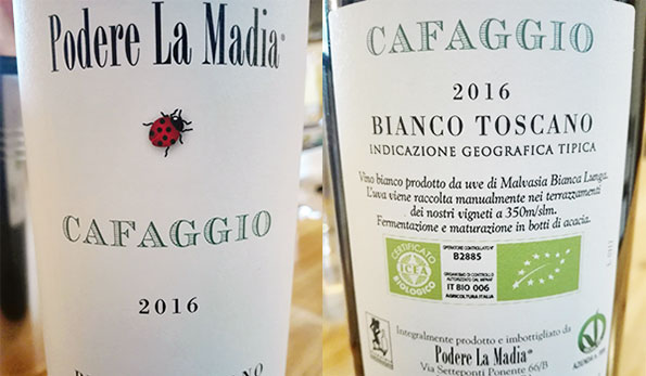 Etichetta vino Cafaggio 2016 Podere La Madia