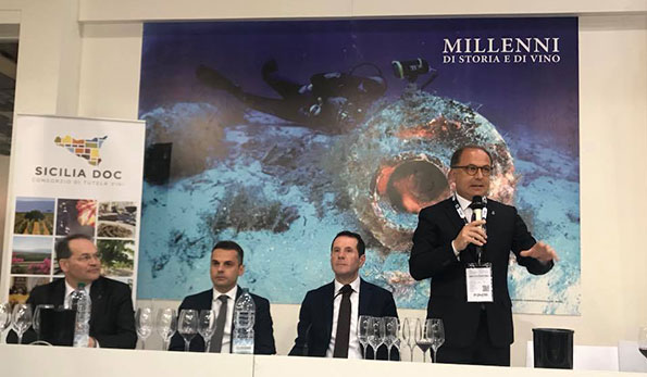 Città del Vino, da sinistra Floriano Zambon, Edy Bandiera, Sergio Pappalardo, Corrado Bonfanti
