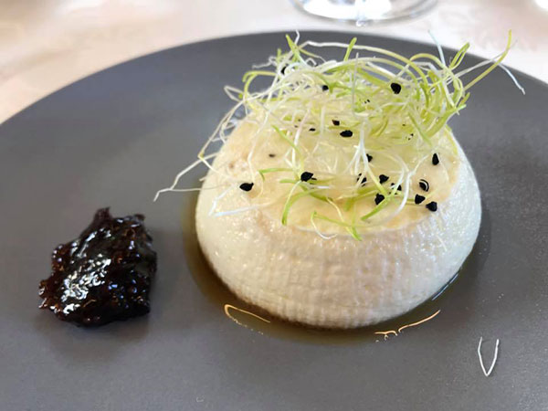 Flan di squacquerone con fichi caramellati