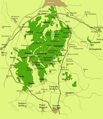 mappa dei Colli Berici