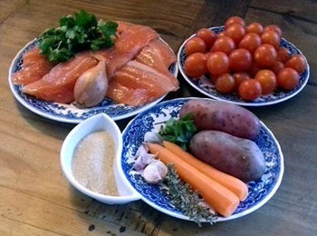 ingredienti per la trota al cartoccio