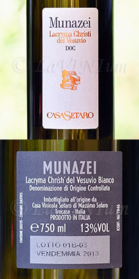 Lacryma Christi del Vesuvio Bianco Munazei 2013 Casa Setaro