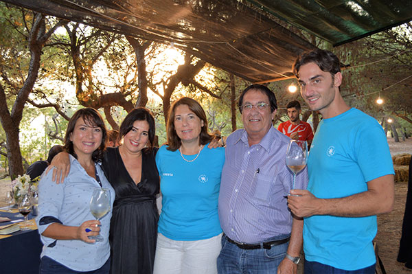 Carmen Guerriero con Roberta Urso, Annalisa Chiavazza dell'agenzia Wellcom, il giornalista Pietro Capizzi e il PR Nicolò Buscaglia