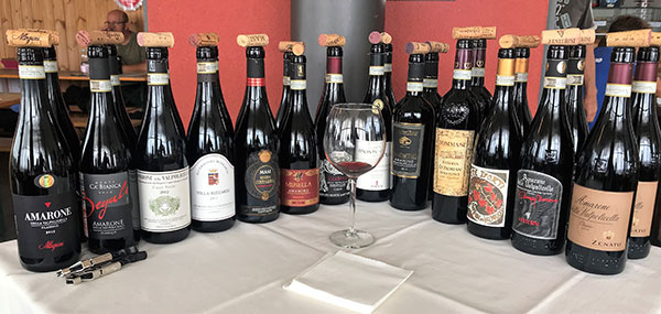 I 13 Amarone in degustazione al rifugio