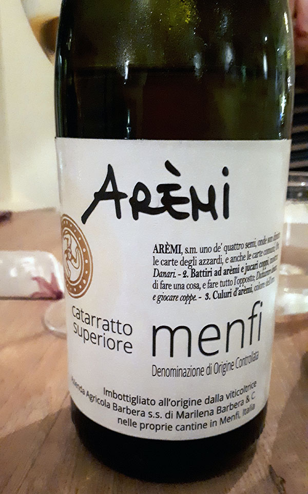 Menfi Catarratto Superiore Arèmi 2016 di Marilena Barbera