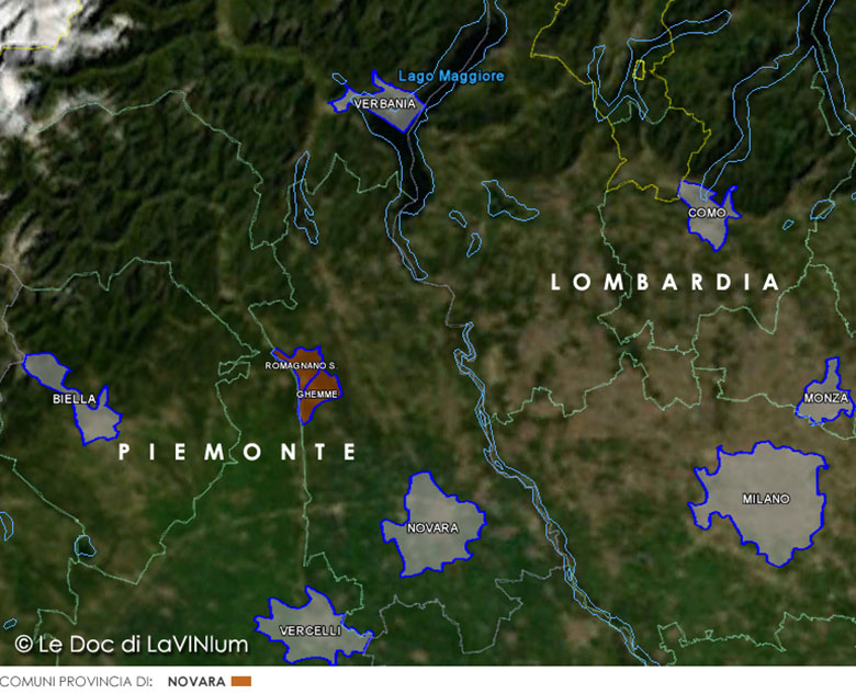 Mappa vini Docg Ghemme
