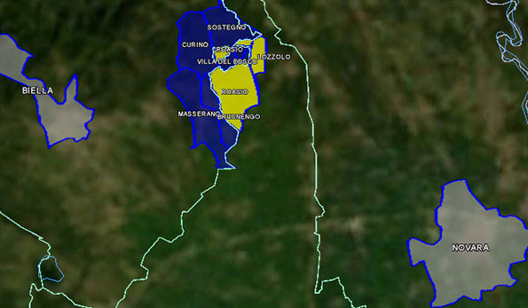 Mappa vino Doc Bramaterra