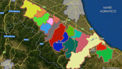 Mappa vino Doc Romagna sottozona Meldola