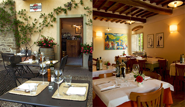 Osteria Le Panzanelle, esterno e interno