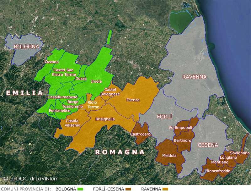 Mappa vino DOCG Romagna Albana