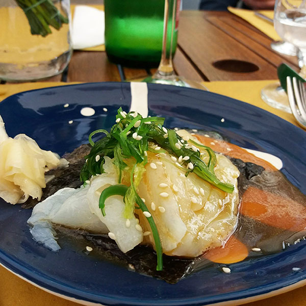 Carpaccio di Baccalà in salsa ponzu