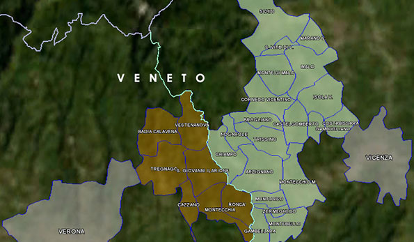 Mappa vino DOC Lessini Durello