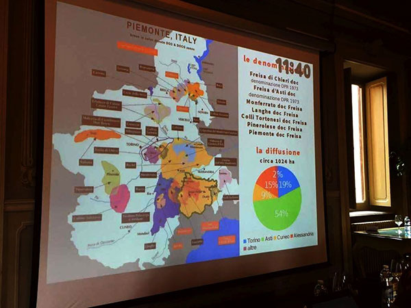 Mappa del vitigno Freisa in Piemonte