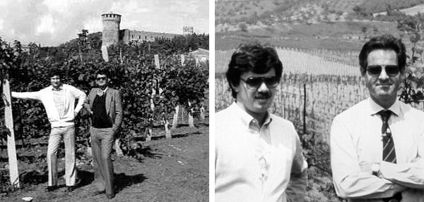 Da sinistra Mario Crosta, Aldo Calcidese, Renzo Cotarella e Piero Antinori 40 anni fa