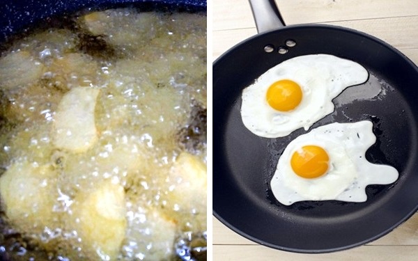 Tortino imperfetto di patate fritte, salsa guacamole, uova all'occhio di bue
