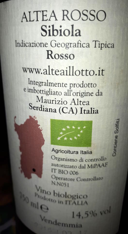 Altea Rosso Sibiola 2016 Altea Illotto